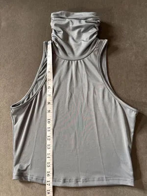 Women’s Sleeveless Grey Turtleneck Top and Matching Skirt Set Size S NEW thumbnail 5