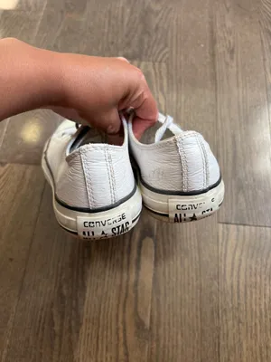 Converse Casual Low-Top Sneakers in Off-White leather size M5/W7 thumbnail 4