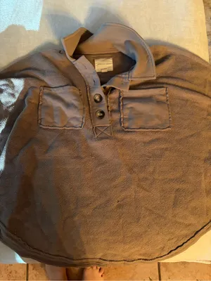 Aerie Textured Brown Henley size XS Oversized thumbnail 3