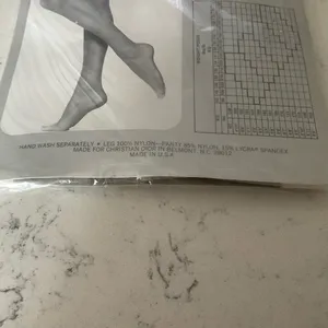 Christian Dior Vintage Diorella pantyhose sandalfoot top control sheer leg olive size 4 thumbnail 5
