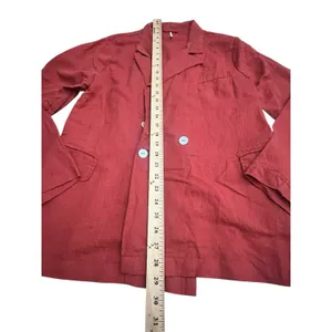 Free People Winnie‎ Linen Blazer Large Suit Jacket Terracotta Double READ #X13-6 thumbnail 6