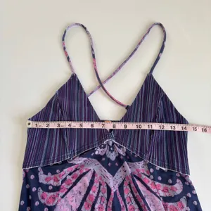 Free People Swept Away Maxi Top Sheer Dress Beach Cover-Up Womens XL Blue/Purple thumbnail 5