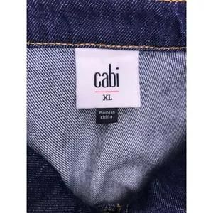 Cabi‎ Denim Jacket Womens XL Blue Belted Button Front Chore Coat Classic thumbnail 2