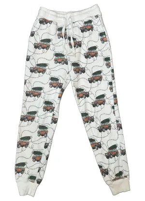 American Eagle XS Christmas Tree Car Jogger Sweatpants‎ Fleece Holiday Lounge thumbnail 1
