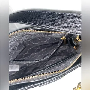 Aldo Black Textured Faux Leather Shoulder Bag Chunky Chain Detail and Lion Logo thumbnail 14