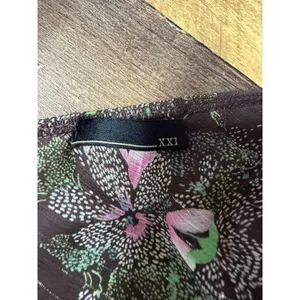 Vintage Forever 21 XXI Y2K‎ Halter V Neck Top Women L Brown Pink Floral Festival thumbnail 3