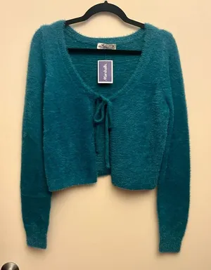 Hollister Knit Cardigan Sweater Blue Size M thumbnail 1