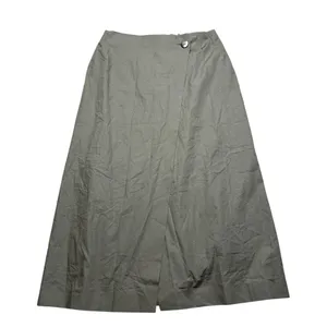 ✨ Abercrombie &‎ Fitch Olive Green Poplin Wrap Midi Skirt M A-Line High Waist ✨ thumbnail 1