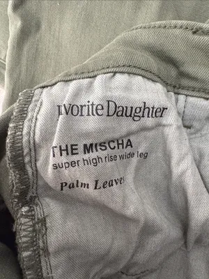 Favorite Daughter The Mischa Super High Rise Wide Leg Ankle Jean Women 26 Green thumbnail 8