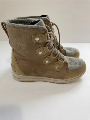 Sorel women’s Tan and Grey Lace-Up Winter Boot thumbnail 3
