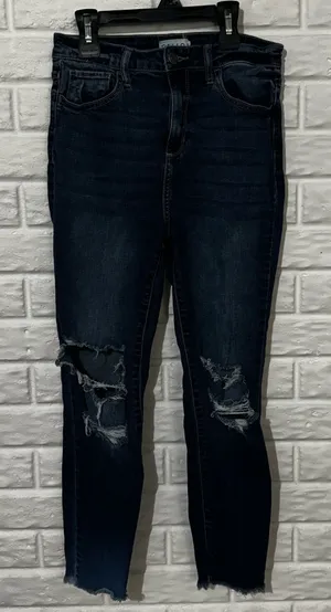 Cello Skinny Jeans Women’s 7 Distressed Raw Hem Medium Wash Denim thumbnail 1