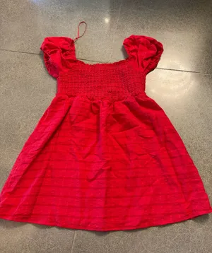 Le Lis Red Smocked Puff Sleeve Mini Dress thumbnail 1