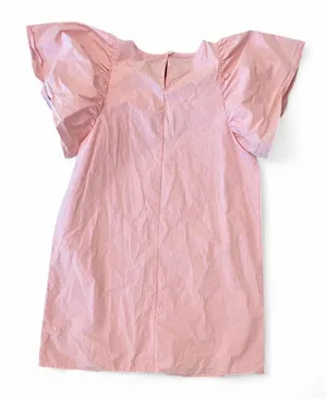 Madewell Poplin Flutter Sleeve Dress Light Pink Medium thumbnail 5