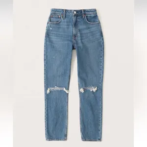 Abercrombie & Fitch Blue Ripped Ankle Jeans thumbnail 4