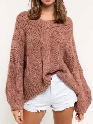 POL Rust Chunky Sweater size medium thumbnail 1