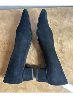 Everlane Black Suede Block Heel Pumps Made in Italy Women's Size 7.5 thumbnail 5