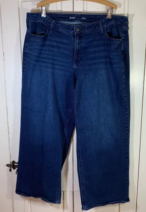 Old Navy High Rise WOW Wide‎ Leg Jeans Dark Wash Size 20 Minimal Casual Everyday thumbnail 1