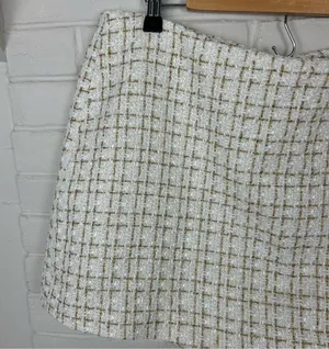 NWT Dolce Cabo White Tweed Knit Mini Skort Size XL thumbnail 9
