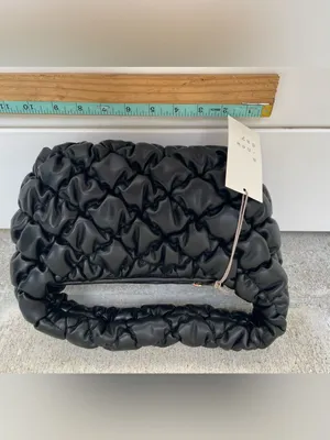 A New Day Black Quilted Bubble Handbag, New with Tags thumbnail 3