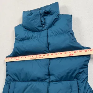 Athleta Downtown Vest Women Large Teal Blue Puffer Down Insulated Winter 599481 thumbnail 2