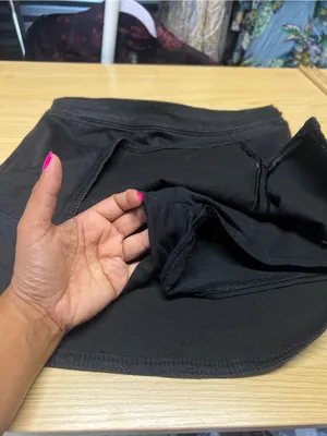 American Eagle High-Rise Black Denim Mini Skort Size 0 25W NWT thumbnail 9