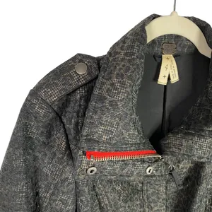 We The Free/‎ Free People Black Brown Animal Print Moto Red Zip Jacket Coat Sz 4 thumbnail 2