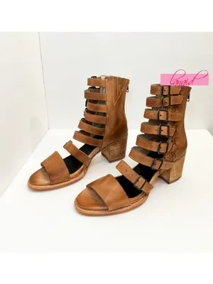 FREEBIRD by Steven NEW Country Natural Leather Buckles Edgy Cut-Outs Cutouts Low Sandals thumbnail 7