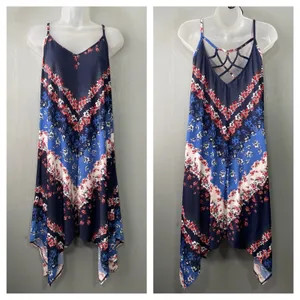 Maurices Sundress Size Medium Strappy Handkerchief Hem Boho Romantic Vacation thumbnail 2