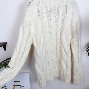 Charlie Holiday Pullover Casual Cream Cable Knit Sweater Size 4 thumbnail 7