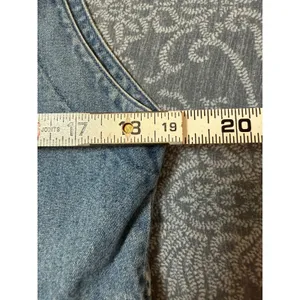 Vtg Premier Denim Jumper Dress M Button Front 90s Cottagecore Pinafore Maxi Jean thumbnail 5