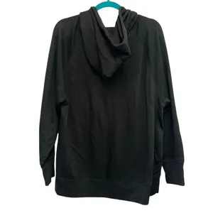 Gap Black Zip Side Hoodie Tunic‎ Medium Longline Sweatshirt Zip Hem thumbnail 2