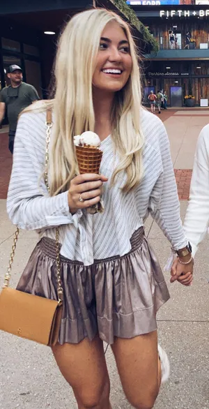 Striped Long Sleeve White Top thumbnail 1