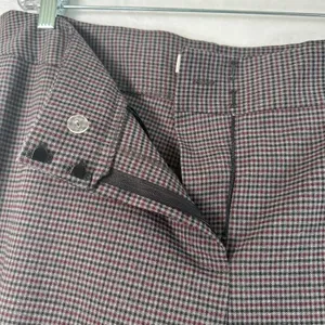 Nine West Skinny Dress Pants 16 Bordeaux Multi Houndstooth Plaid Suit Separates thumbnail 4