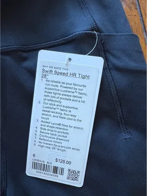 Lululemon Swift Speed High Rise 28” With Pockets Black Size 6 NWT thumbnail 4