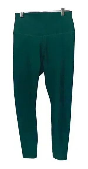 Wilo‎ Base Ribbed Green 7/8 Length Leggings, Large thumbnail 1