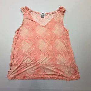 Old Navy Sleeveless V-Neck Tank Top with Geometric Pattern and Side Slits thumbnail 1