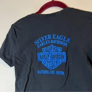 ✨ Harley‎ Davidson Black Blue UFC Waterloo Iowa Shirt Small thumbnail 6