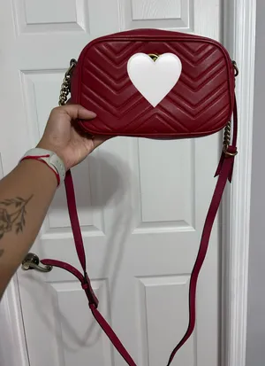 Red Faux Leather Crossbody Purse thumbnail 1