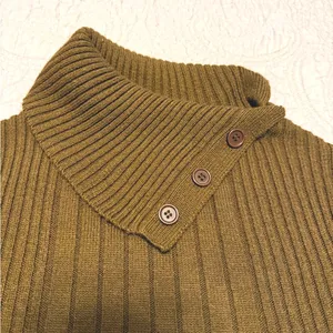 Large Derek Heart Brown Chunky Knit Turtleneck Sweater thumbnail 2