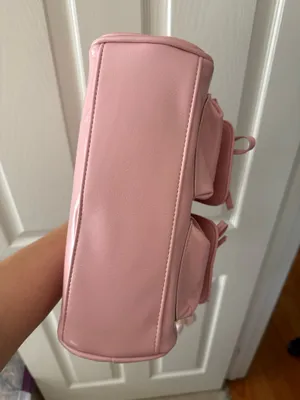 Pink Front Pocket Bow Shoulder Bag with Tulip Bear Charm thumbnail 5