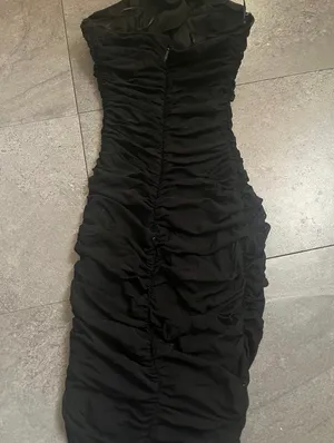 Women black off the shoulder dress thumbnail 2
