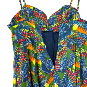 NWT Farm Rio Tropical Print Midi Dress Ruffle Bust Spaghetti Strap Size Small thumbnail 8