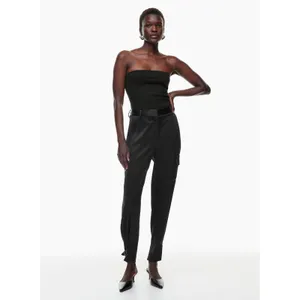 Aritzia Babaton‎ Refined Satin Cargo Pants Size 2 Black Ankle Straps Pockets thumbnail 10
