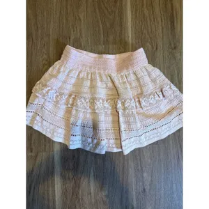 Aerie‎ Peach Pink Crochet Tiered Ruffle Mini Skirt High Waisted Size Medium thumbnail 2