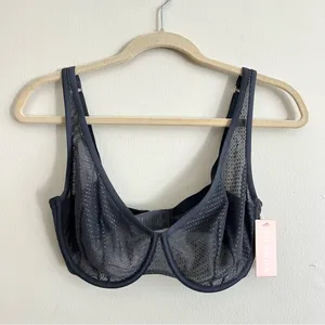 NWT ThirdLove Unlined Modern Mesh Scoop Bra in Gray Size 32F/32DDD Underwire thumbnail 4