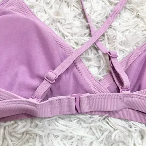Prana‎ Speckle Rib Knit Bikini Top Violet Mist Purple Size XS thumbnail 5