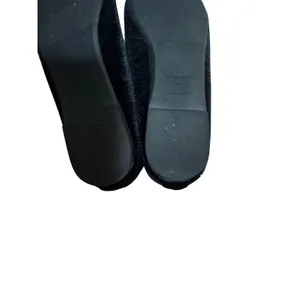 Sappun Black Teal Velvet Mary Jane Ballet Flats Buckle Strap Size Approx US 6.5 thumbnail 5