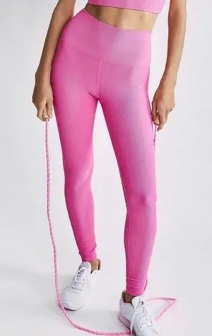 LoveShackFancy X Beach Riot Ayla Ribbed High Rise Legging in Carnation Size XS thumbnail 1