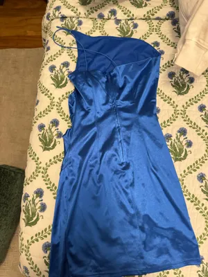 Blue one shoulder dress Size 3 thumbnail 2