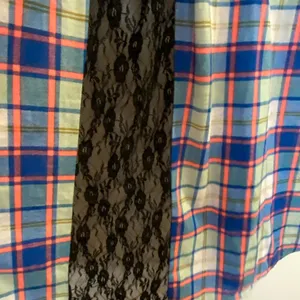 RNB Womens Button Down Flannel Shirt 3X 3XL Plaid Blue Peach Black Lace Back thumbnail 5